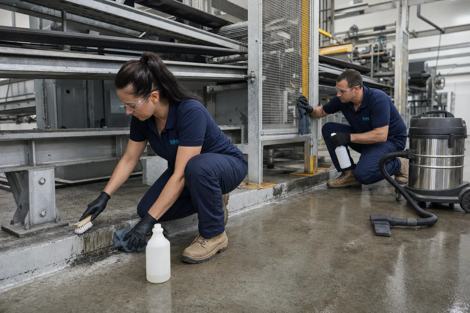 Sydney Clean Group crew cleaning a factory unit in the Wetherill Park industrial estate